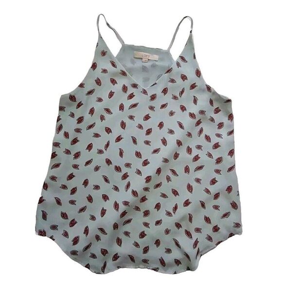 5/$25 Loft Sz Small Racerback Boho Paisley Print Lined BlueTop Cami Tank - Picture 1 of 6